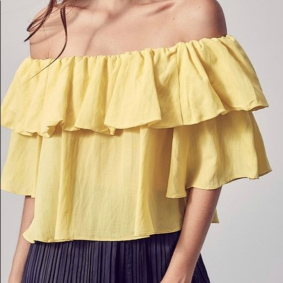 Pink Open Shoulder Ruffle Top - Picture 2 of 2